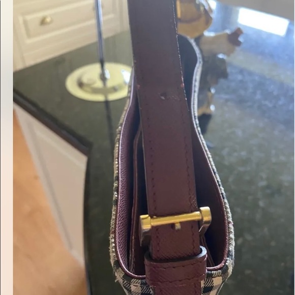 Authentic BURBERRY Nova Check Canvas Leather Shoulder Tote Bag Beige Burgundy - Picture 10 of 11